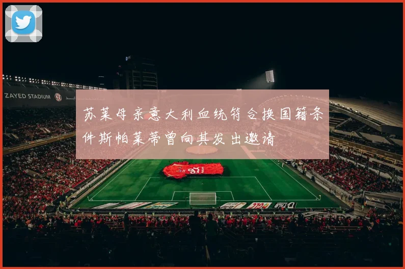 苏莱母亲意大利血统符合换国籍条件斯帕莱蒂曾向其发出邀请